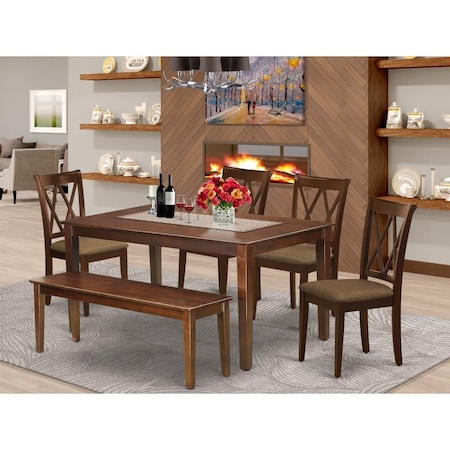 East West Furniture 6 Piece Capri Dining Set - Mahogany CACL6-MAH-C